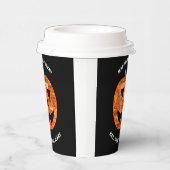 黒パーソナライズされたハロウィーンパンプキンワードクラウド 紙コップ (右)