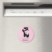 黒パーソナライズされたバレエ靴En Pointe マグネット (インサイチュ (食洗機))