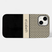 黒パーソナライズされたフローラドット電話ケース Case-Mate iPhoneケース (裏面 (横))