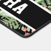 黒パーソナライズされたフローラママ名 デスクマット (コーナー)