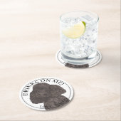 黒パーソナライズされたプードル結婚ドッグ ラウンドペーパーコースター (インサイチュ)