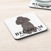 黒パーソナライズされたプードル コースター (左側)