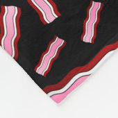 黒パーソナライズされたベーコン模様 フリースブランケット (角)