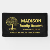 黒パーソナライズされたミニマル金ゴールド懇親会 横断幕 (横)