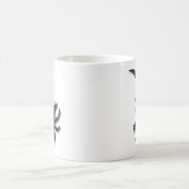 黒パーソナライズされたメラノイドアクソロテルアート コーヒーマグカップ (中央)