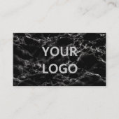 黒パーソナライズされたモダン大理石名刺 名刺 (正面)