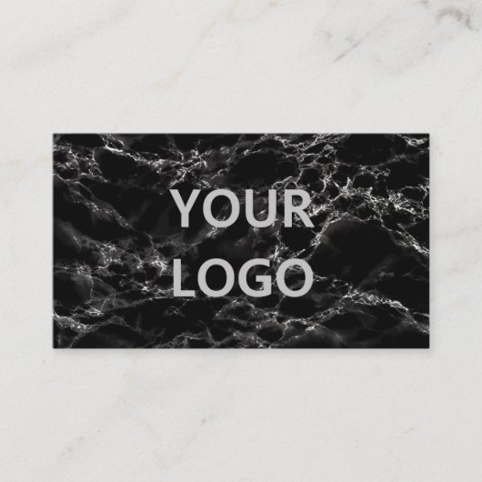 黒パーソナライズされたモダン大理石名刺 名刺 (正面)