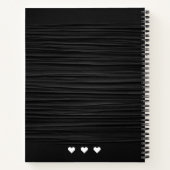 黒パーソナライズされたモダン字モノグラムレシピ ノートブック (裏面)