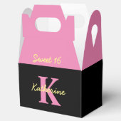 黒パーソナライズされたモダン甘16 フェイバーボックス (オープン)