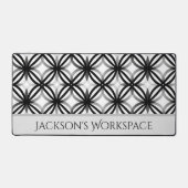 黒パーソナライズされたモダン白デスクマット デスクマット (正面)