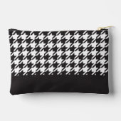 黒パーソナライズされたモダン白千鳥格子の アクセサリーポーチ (裏面)