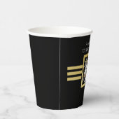 黒パーソナライズされたモダン色と金ゴールドスケートで滑る 紙コップ (右)
