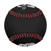 黒パーソナライズされたモダン50番目の誕生日名 野球ボール (裏面)