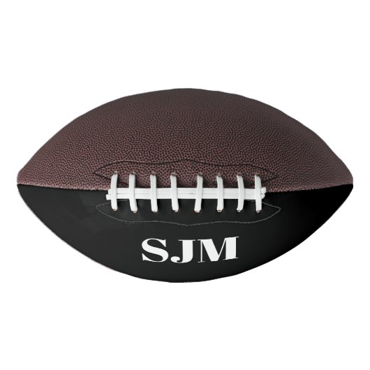 黒パーソナライズされたモノグカスタムラムイニシャル名 アメリカンフットボール (正面)