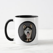 黒パーソナライズされたユニーク犬の母の恋人の写真 マグカップ (左)