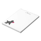 黒パーソナライズされたラブラドール子犬とハート ノートパッド (回転)