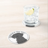 黒パーソナライズされたラブラドール結婚ズ ラウンドペーパーコースター (インサイチュ)