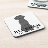 黒パーソナライズされたラブラドール コースター (左側)