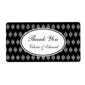 黒パーソナライズされたレースありがとうラベル ラベル (正面)