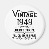 黒パーソナライズされたヴィンテージ75th birthday party マグネット (正面)