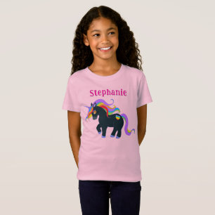 黒パーソナライズされた一角 Tシャツ