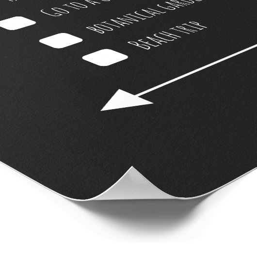 黒パーソナライズされた人夫婦の冒険リストポスター ポスター (角)