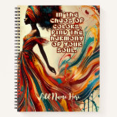 黒パーソナライズされた人螺旋カラフル手帳 ノートブック (正面)