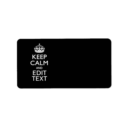 黒パーソナライズされた保のCalm And Edit文字 ラベル (正面)