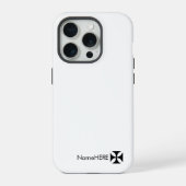 黒パーソナライズされた十字模様アート、白黒 iPhoneケース (裏面)