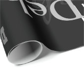 黒パーソナライズされた名パターモダンン ラッピングペーパー (ロールコーナー)