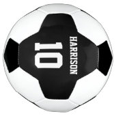 黒パーソナライズされた名前をカスタムするスポーツチーム番号 サッカーボール (回転)