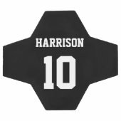 黒パーソナライズされた名前をカスタムするスポーツチーム番号 サッカーボール (フラット)