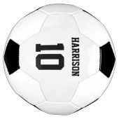 黒パーソナライズされた名前をカスタムするナンバースポーツチーム サッカーボール (回転)