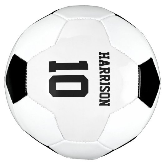 黒パーソナライズされた名前をカスタムするナンバースポーツチーム サッカーボール (回転)