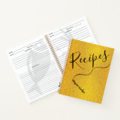 黒パーソナライズされた名(レシピジャーナル)シック金ゴールド ノートブック (内部)