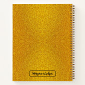 黒パーソナライズされた名(レシピジャーナル)シック金ゴールド ノートブック (裏面)