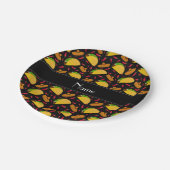 黒パーソナライズされた名tacos sombrerros chilis ペーパープレート (アングル)