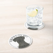 黒パーソナライズされた大ダネ結婚の ラウンドペーパーコースター (インサイチュ)