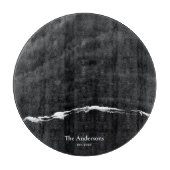 黒パーソナライズされた大理石シャルキュテリーボード カッティングボード (正面)