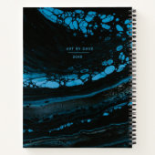 黒パーソナライズされた大理石スケッチブック ノートブック (裏面)