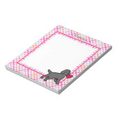 黒パーソナライズされた実験室の子犬と赤いハート ノートパッド (回転)