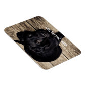 黒パーソナライズされた実験室の犬の写真と犬の名前 マグネット (右側)