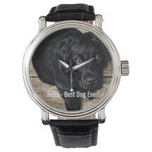 黒パーソナライズされた実験室の犬の写真と犬の名前