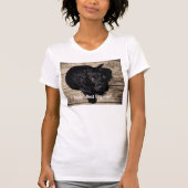 黒パーソナライズされた実験室の犬の写真と犬の名前 Tシャツ (正面)