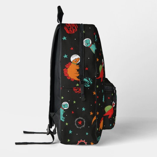 黒パーソナライズされた恐竜おもしろいディノ宇宙 プリントバックパック (左)