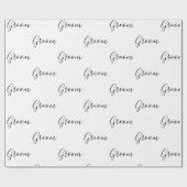 黒パーソナライズされた文字エレガント名グルーム ラッピングペーパー (フラット)