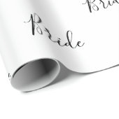 黒パーソナライズされた文字名エレガント花嫁 ラッピングペーパー (ロールコーナー)