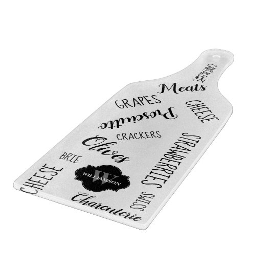 黒パーソナライズされた文字 カッティングボード (角)