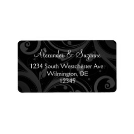 黒パーソナライズされた旋回結婚または優先ラベル ラベル