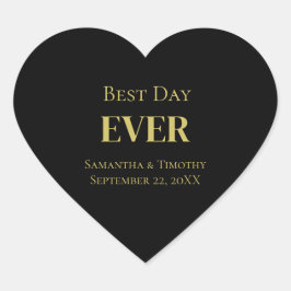 黒パーソナライズされた最高の・デー・エバ結婚ーズ ハートシール